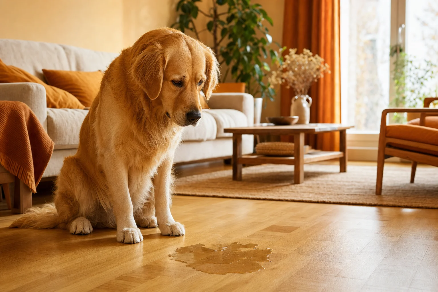 Chien urine beaucoup maison : causes et solutions