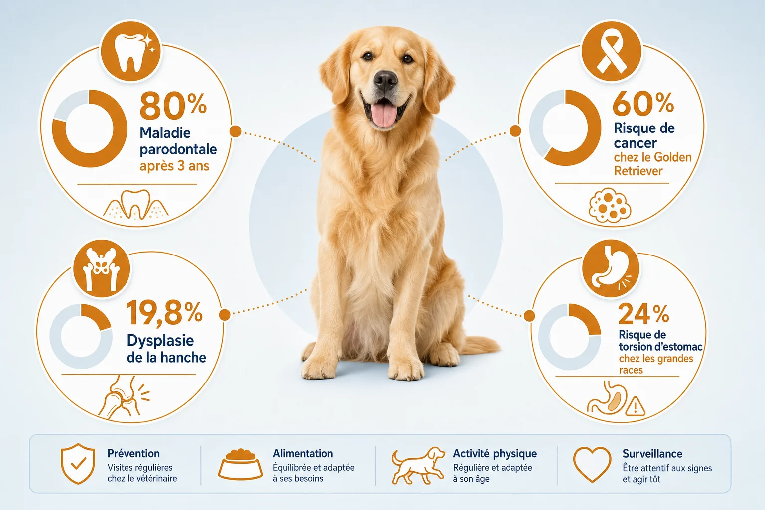 Causes santé : mon chien ne mange plus ses croquettes, Golden Retriever